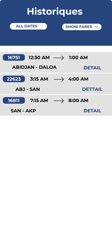 Historique des trajets